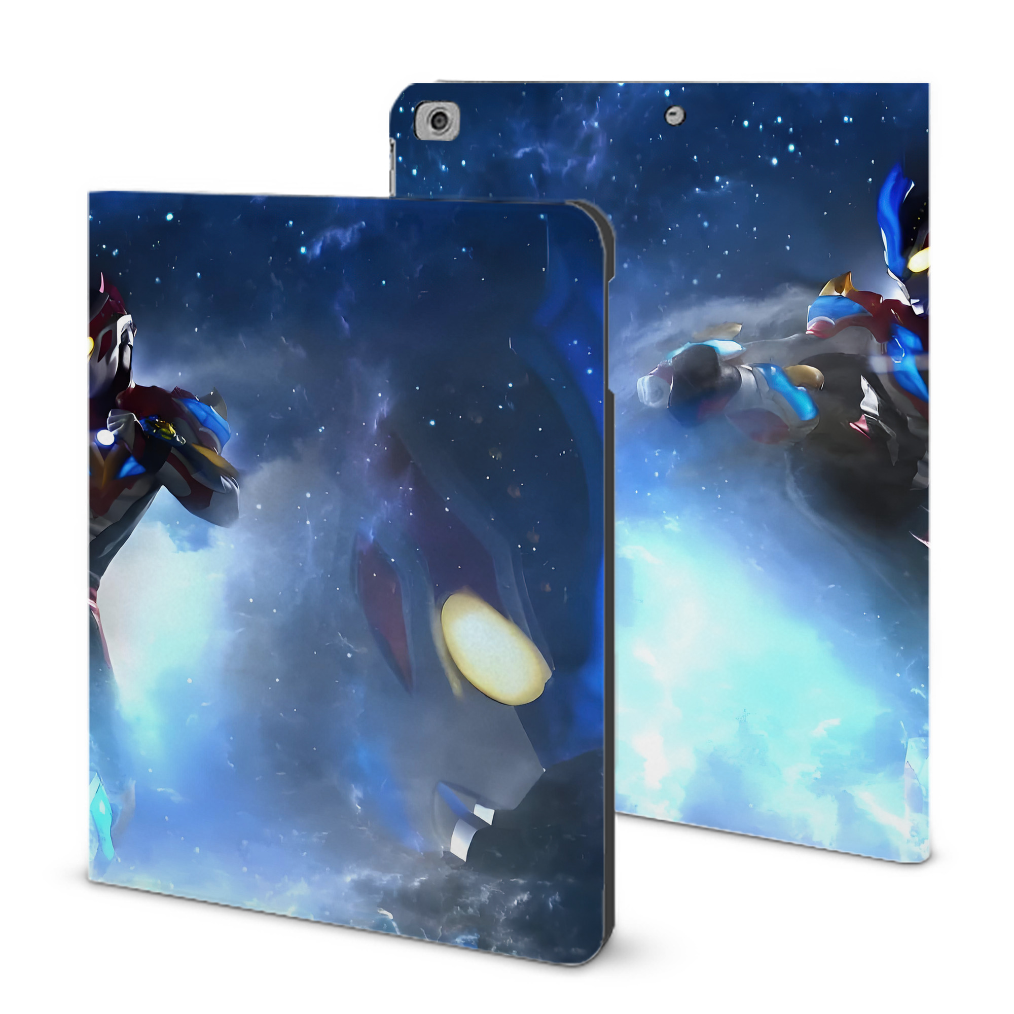 （画像用） ウルトラマン Ultraman IPad ケース ブック型 PUレザー TPU 耐衝撃 軽量 薄型 ペン収納なし 全面保護 IPad 各モデル対応